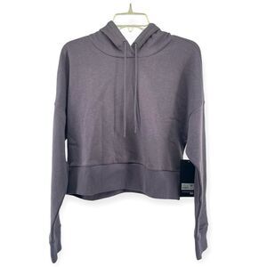 90 Degree by Reflex Women’s Blackened Pearl Drop Shoulder Cropped Hoodie Medium